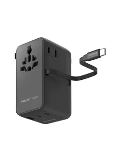 Momax Power Travel Adaptor 1-World2 Mini 100W 4-Port USB-C Black, Black product image