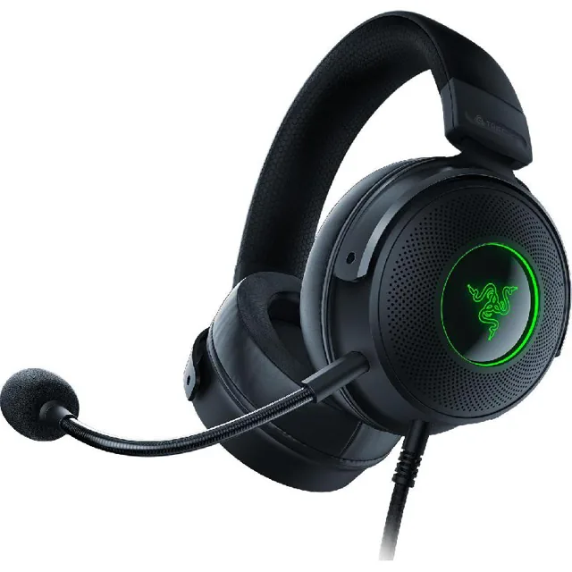 Razer Kraken V3 Gaming Headset, Wired, USB, Detachable Microphone, Black, Black product image