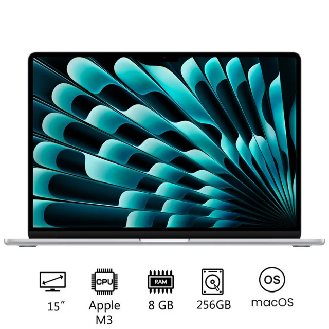 Apple MacBook Air 15 M3 - Silver, 256GB, 8GB RAM product image