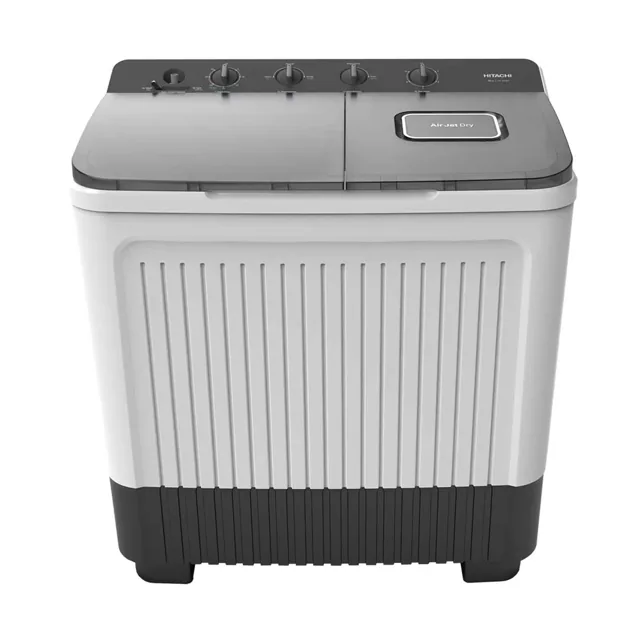 Hitachi Washing Machine Twin Tub Air Jet Dry Dual Lint Filter LTT17JWTMRG 17Kg Mercury Gray, Grey price comparison in Qatar