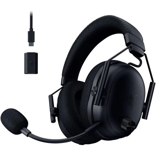 Razer BlackShark V3 Gaming Headset, Passive Noise Isolation, Wireless (2.4 GHz)/Bluetooth/Wired (USB), USB, Detachable Microphone, Black, Black product image
