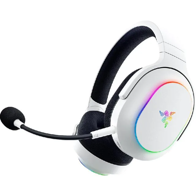 Razer Barracuda X Chroma Gaming Headset, Bluetooth/Wireless, USB-C, Unidirectional/Detachable Microphone, White, White product image