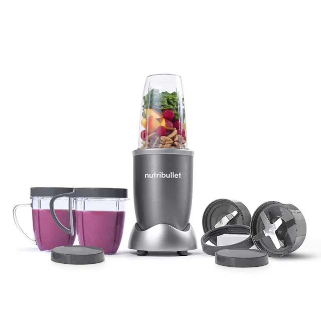 NutriBullet Multi-Function High Speed Blender, 600 W, 9 Piece Accessories, Gray, NBR-1212M, Grey price comparison in Qatar