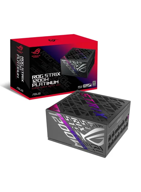 ROG Strix 1200W Fully Modular Power Supply, 80 PLUS Platinum Efficiency, Active PFC, GaN MOSFET, ATX 3.1 Compatible, Cybernetic Lambda A+, Dual Ball Fan bearings, 90YE00W0-B0NA00 Black, Black price comparison in Qatar