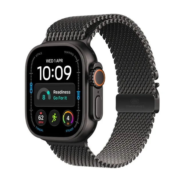 Apple Watch Ultra 4 GPS + Cellular (LTE) 49mm Titanium Black – Milanese Loop - MJAV4AF/A product image
