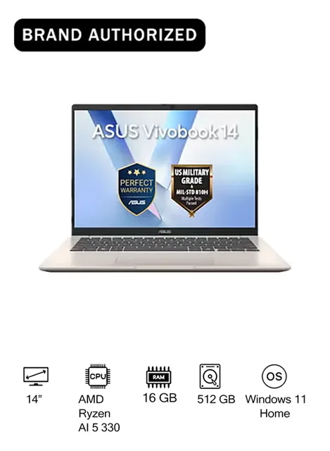 ASUS VivoBook 14" 16GB RAM 512GB – Gold price comparison Qatar – cheapest at Microless