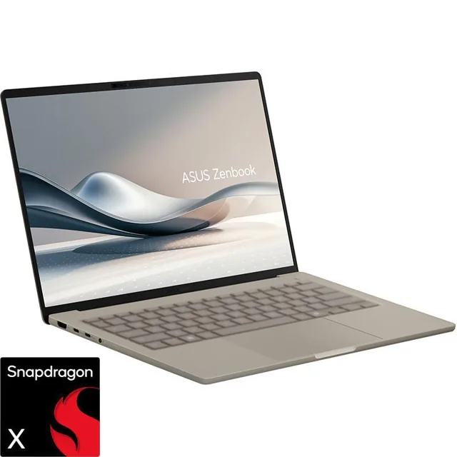 Asus Zenbook A Laptop, AI, 14", Snapdragon X, , M.2 NVMe PCIe 4.0 SSD, Windows 11 Home, Qualcomm Adreno product image