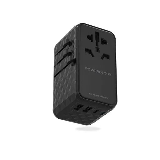 Powerology 4-Port Universal GaN Super Charger Compatible In 150+ Countries Balck price comparison in Qatar