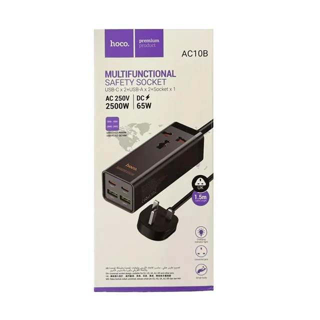 Hoco Multifunctional Safety Socket AC10B price comparison in Qatar