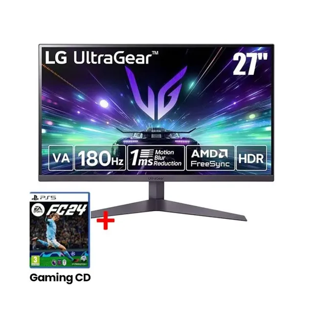 LG UltraGear™ Full HD Gaming Monitor 27 Inch, 180Hz, 1ms MBR, HDR10, AMD FreeSync, HDMI, DisplayPort, 3-Side Virtually Borderless Design - Black - 27GS50F-B price comparison Qatar – cheapest at Al Ata Shoppy Electronics via Snoonu