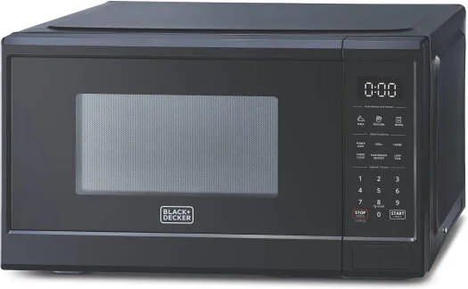 Black+Decker 31L Microwave Oven with Grill, 1000W, LED Digital Control, 8 Auto Cook Menus, 11 Power Levels, Express Cooking, Defrost by Weight and Time, Black | MZ3100PG-B5, Black product image