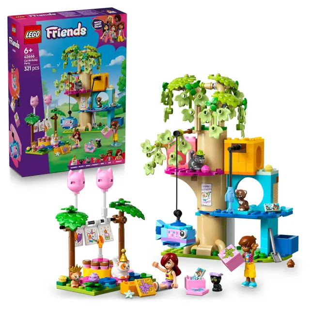 LEGO Friends 42666 Cat Birthday Party & Tree Ho.. V29 6+ price comparison Qatar – cheapest at Hala Mama