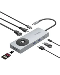 Promate 14 in 1 Highspeed Multiport USB C Hub With 100 W PD Pass through & Multimedia Controls price comparison Qatar – cheapest at Carrefour Qatar