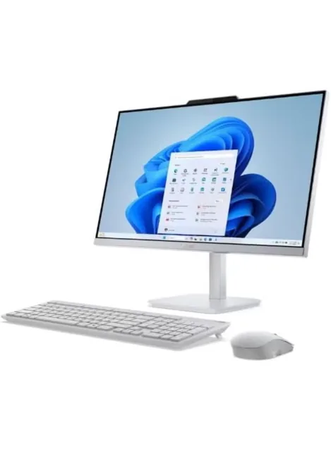 Lenovo A100 23.8" FHD All-in-One Desktop | Intel Core i3-N305, DDR4 RAM, SSD, DOS, Cloud Grey (F0J60043PS) English Cloud Grey, Grey price comparison in Qatar
