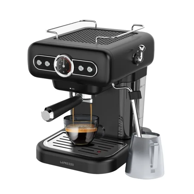 LePresso Retro Coffee Machine 15-Bar ULKA Pump 1.2L, White price comparison in Qatar