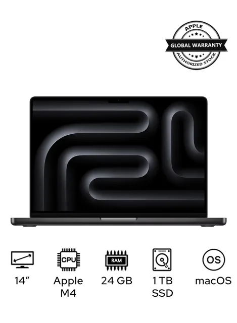Apple MacBook Pro 14 M4 (2024) - Space Black, 1TB, 24GB RAM product image