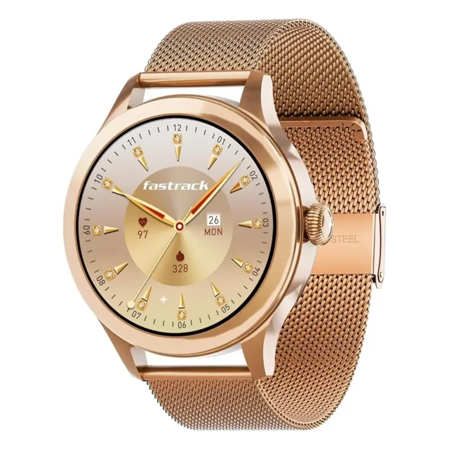 Fastrack Vybe Women’s AMOLED Smartwatch – Rose Gold (68053WM01) price comparison Qatar – cheapest at Starlink