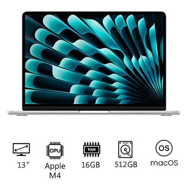 Apple MacBook Air 14 M4 - Silver, 512GB, 16GB RAM product image