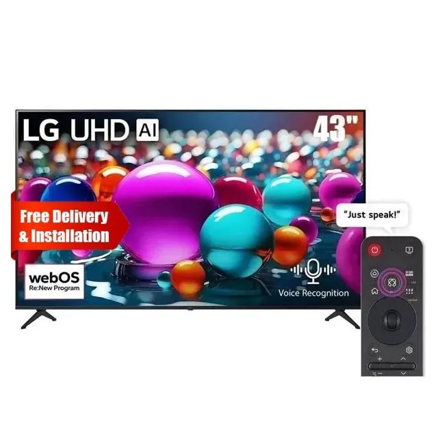 LG 43 Inch UHD AI UA85 4K Smart TV AI Magic remote HDR10 WebOS25 2025 price comparison Qatar – cheapest at Jumbo Souq