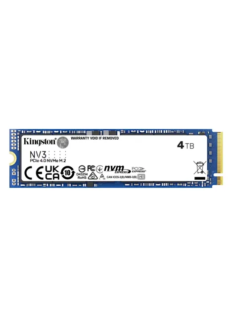 Kingston NV3 PCIe 4.0 NVMe Internal SSD, 4TB Capacity, M.2 2280 Form Factor, 6000 MB/s Sequential Read & 5000 MB/s Sequential Write Speed, 3D NAND Technology, 1280 TBW Endurance | SNV3S/4000G price comparison Qatar – cheapest at Noon