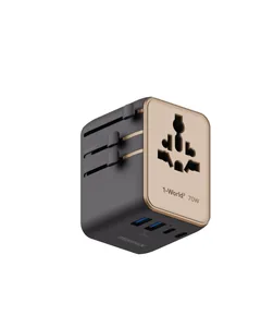 Momax Power Travel Adaptor 1-World2 Mini 70W 5-Port USB-C Titanium, Titanium product image
