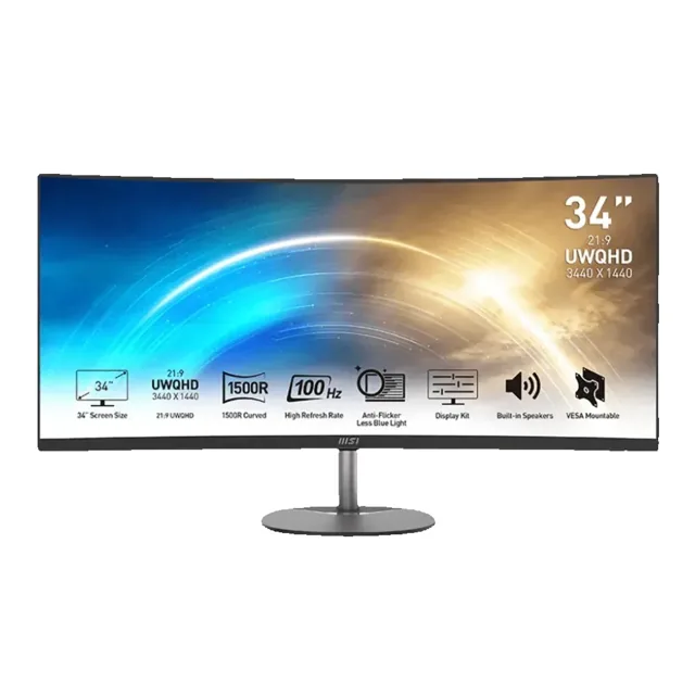 MSI PRO MP341CQ 34-Inch Curved UWQHD VA 100Hz Monitor – 1ms MPRT, FreeSync, Built-in Speakers price comparison Qatar – cheapest at Microless