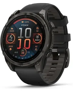 Garmin Smart Watch Fenix 8 47mm Amoled Sapphire Carbon Gryti/Pebble Grey Band, Sapphire product image