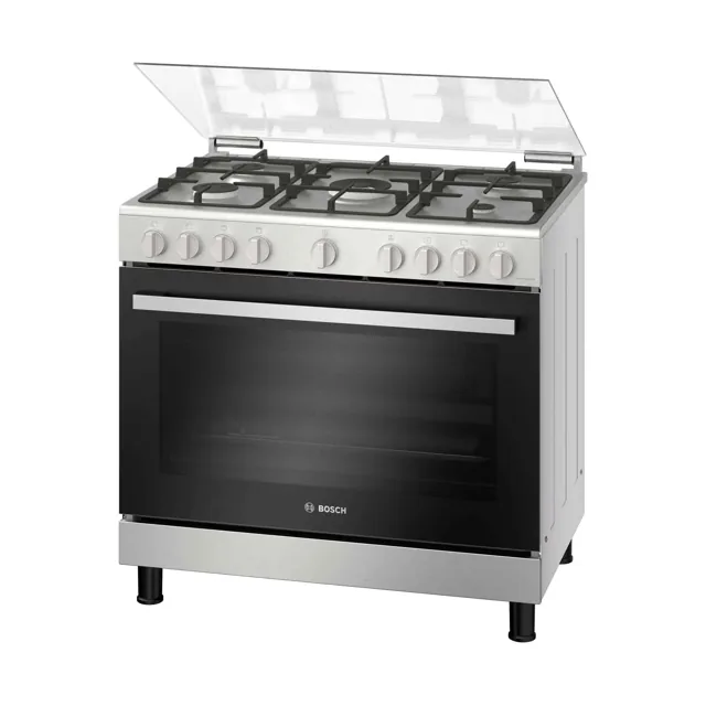 Bosch Gas Cooker Freestanding 5 Burner Series 2 HGV1D8W50M 90x60cm Stainless Steel price comparison in Qatar