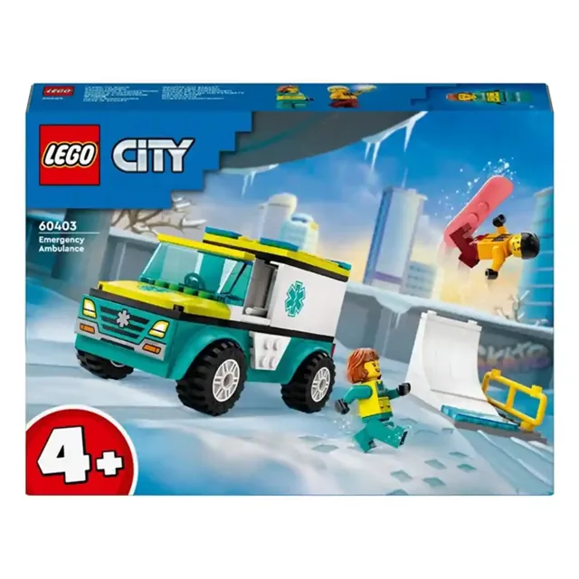 LEGO City Emergency Ambulance and Snowboarder 60403 price comparison Qatar – cheapest at Kiddy Zone
