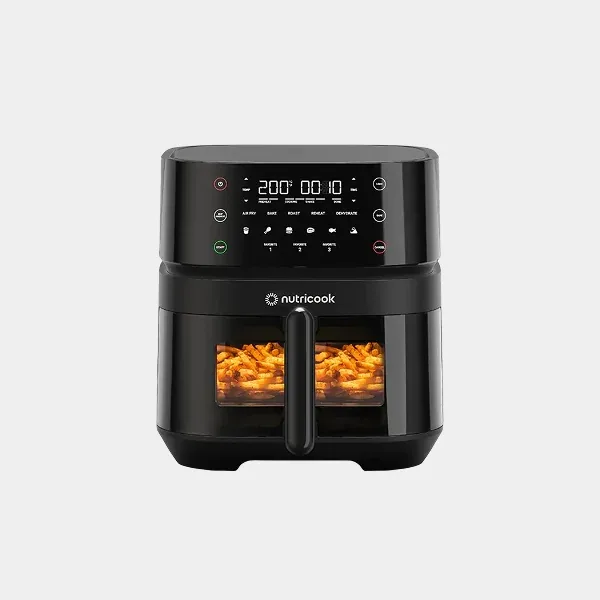 Nutricook Rapid Air Fryer 3 | 5.7L Capacity | 1700W Power | Toxin-Free Ceramic Coating | ProCyclone Technology | Clear Viewing Window | NC-AF357V, Black price comparison in Qatar