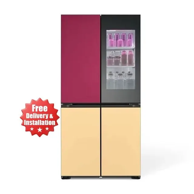 LG Glass Finish Refrigerator 527L, LED Doors, InstaView™, Smart Control With LG ThinQ® - GR-A34FDMKJ, Black price comparison in Qatar